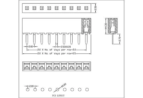 2.0 mm Female Header Single Row Straight Type Prevent Tin H4.3 FHDS03-XXSXXX 2.0 mm Female Header Single Row Straight Type Prevent Tin H4.3 FHDS03-XXSXXX