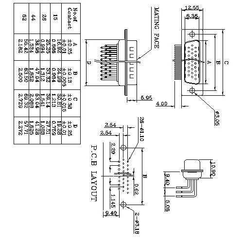 MHDR02-FXXXX 4 D-SUB High density R A MALE MACHINE PIN (9.4mm FOOTPRINT) MHDR02-FXXXX 4 D-SUB High density R A MALE MACHINE PIN (9.4mm FOOTPRINT)