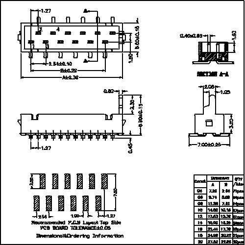 1.27mm Micro Match Box Header SMT Connector