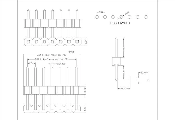 2.54mm Pitch Double Plastic Pin Header